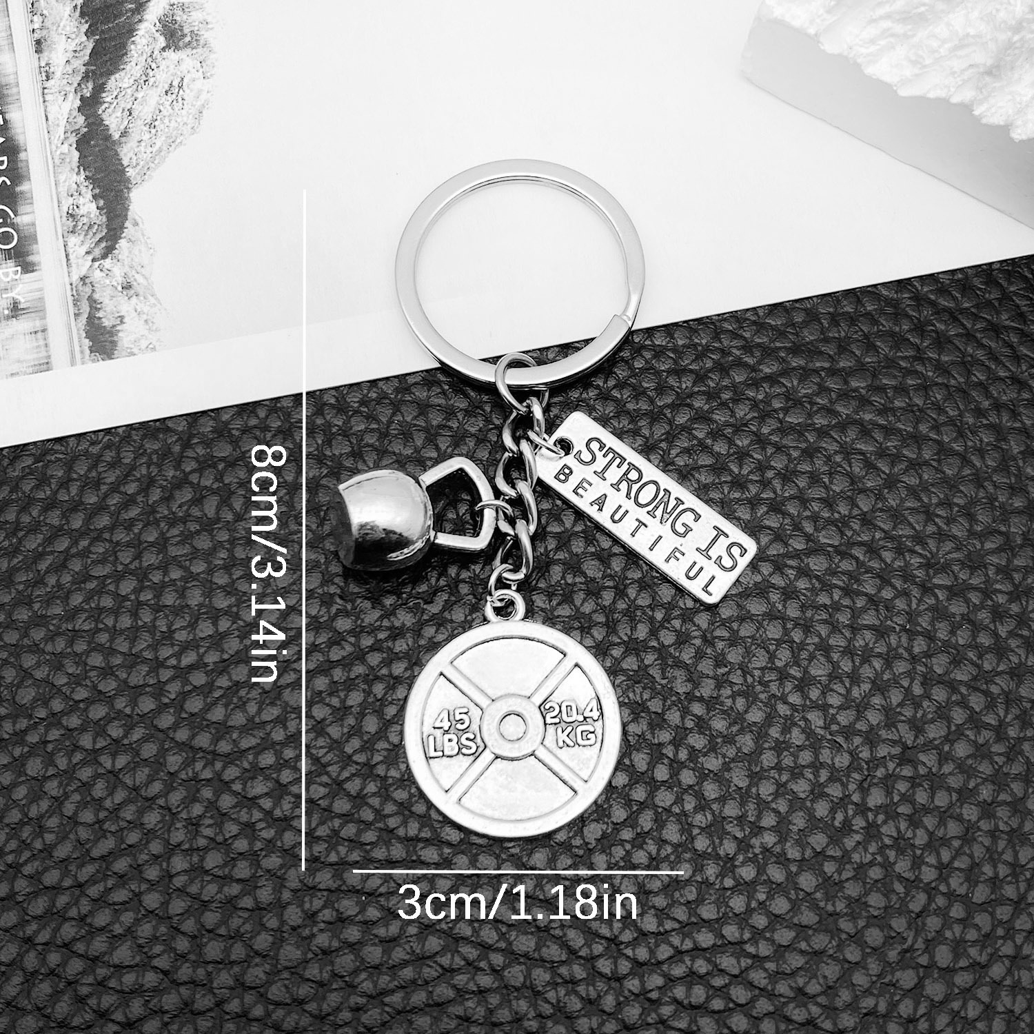 1 ancient silver sports equipment keychain-LS27-18.2g