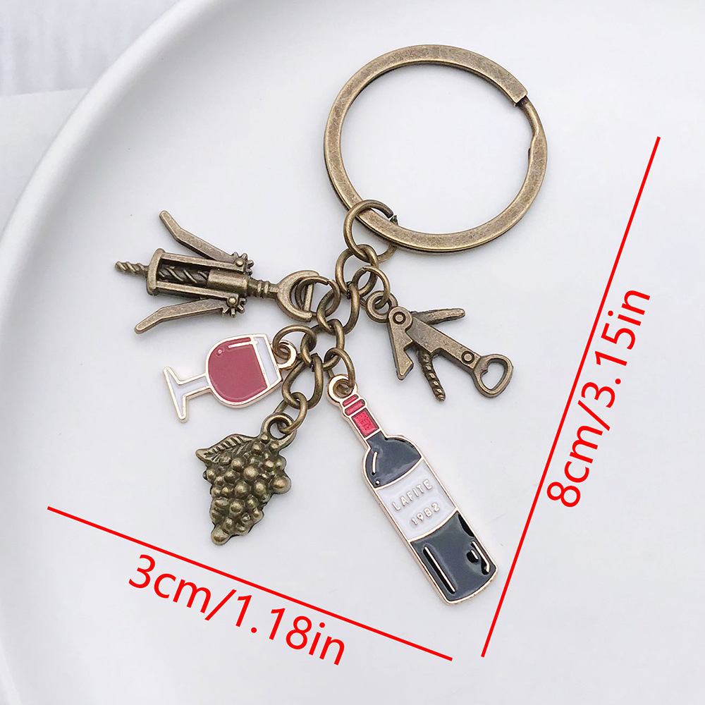 ER854-Guqing Wine Wine Dropping Oil Red Wine Keychain -10.5g