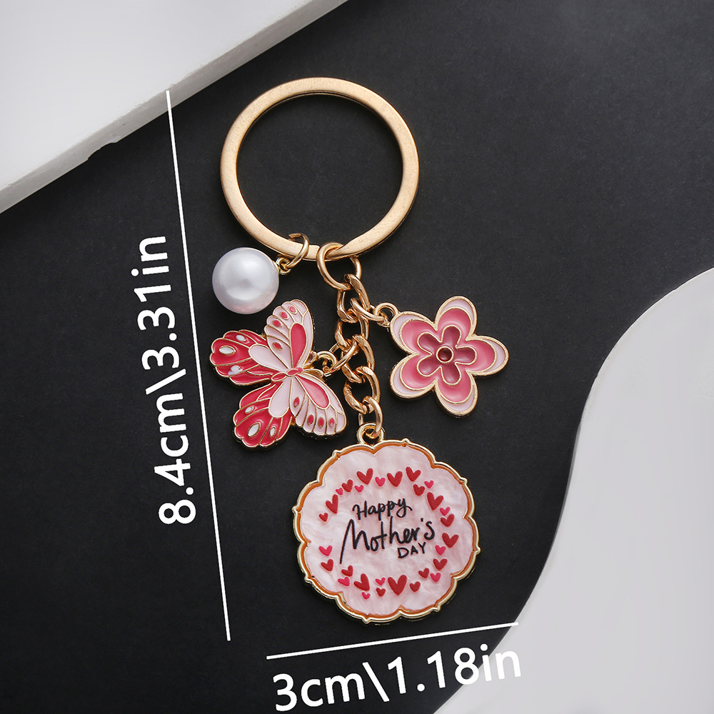 ER699-Drop Pink Mother s Day Keychain -13.5g