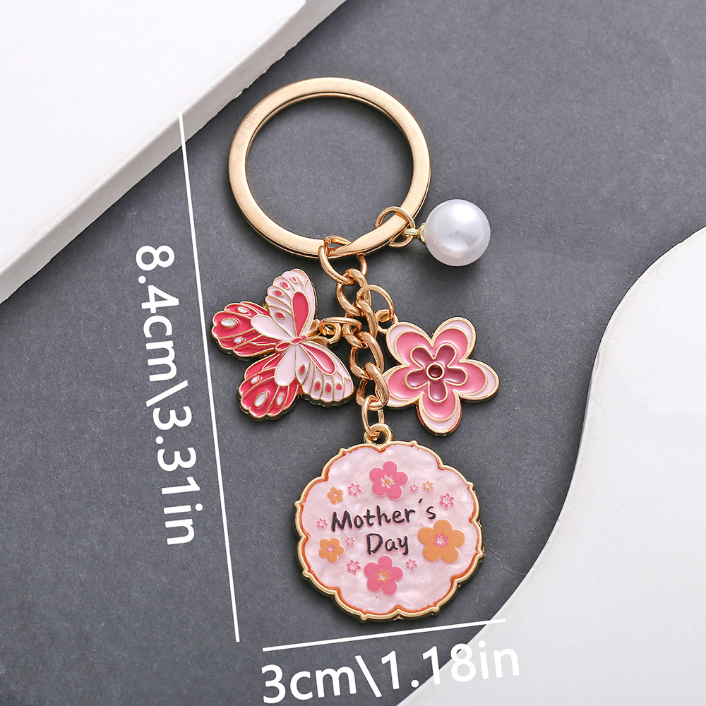 ER702-Drop Pink Mother s Day Keychain -13.7g