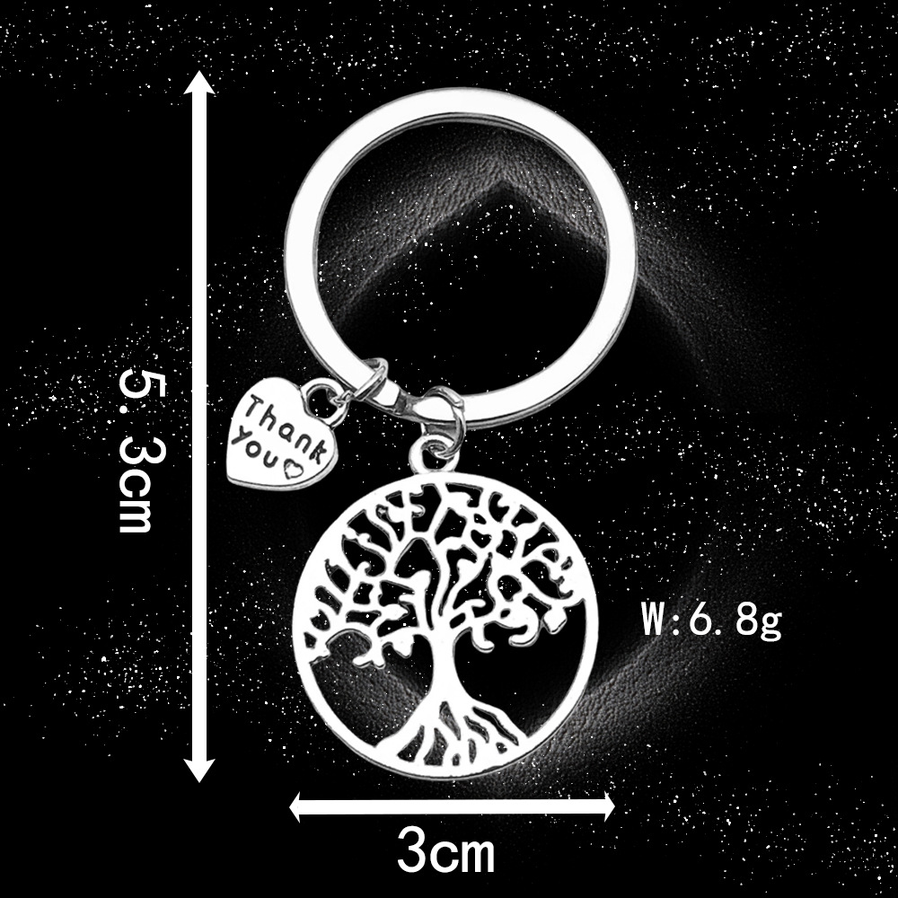 Ancient silver tree thankyou key ring-LS03-6.8g