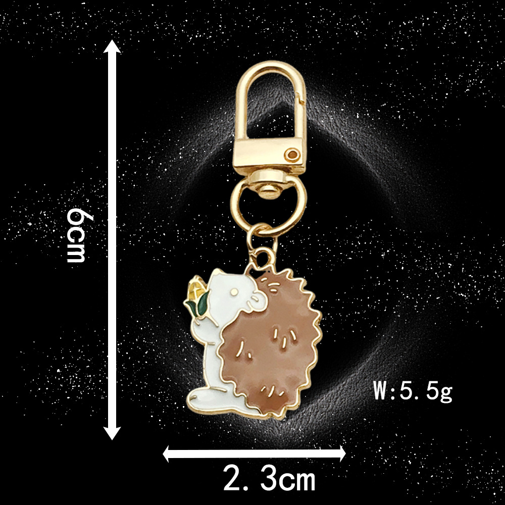 Drop oil to eat corn hedgehog keychain-LS08-5.5g