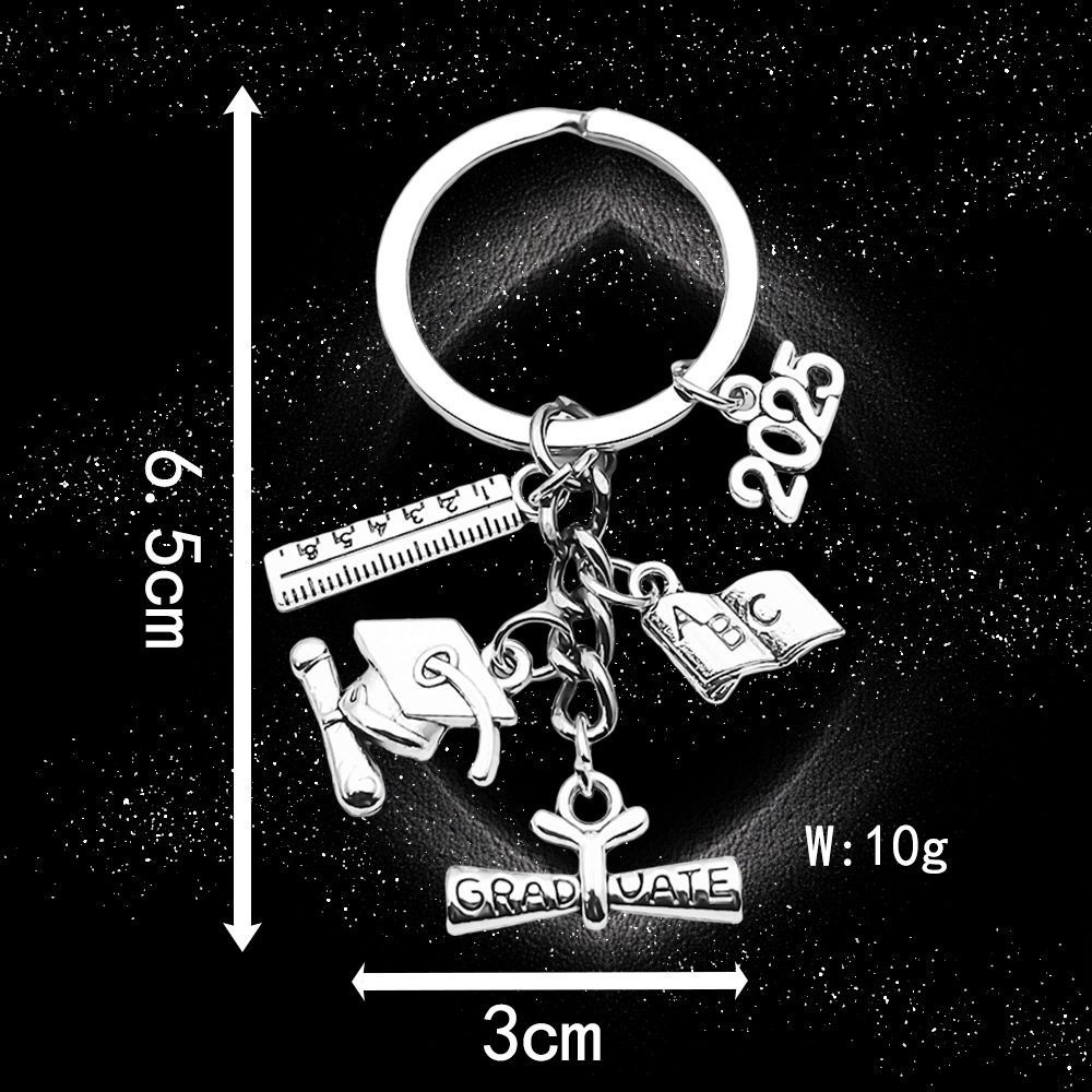 Gu Yin 2025 Graduation Season Certificate Doctor Cap Keychain-LS65-10g