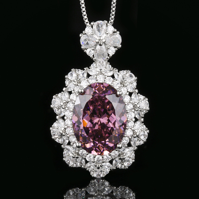 Bird's nest cut dried rose pendant with box chain