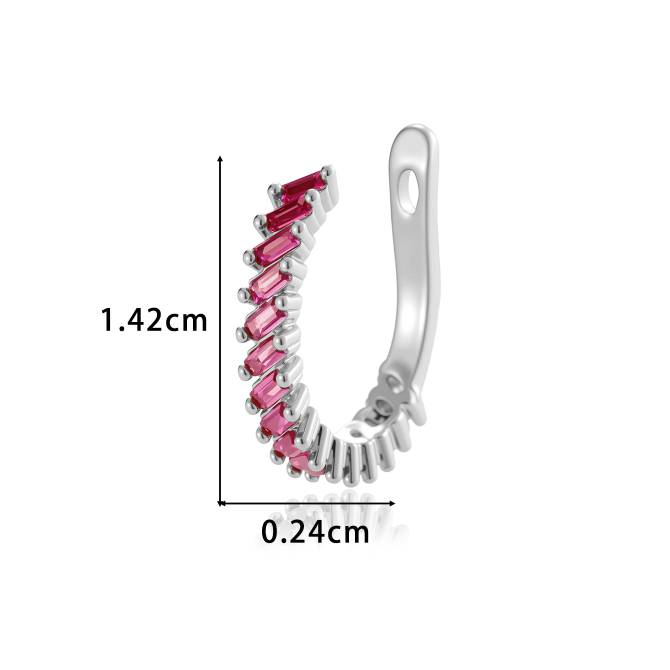 0170-2#Silver rose red