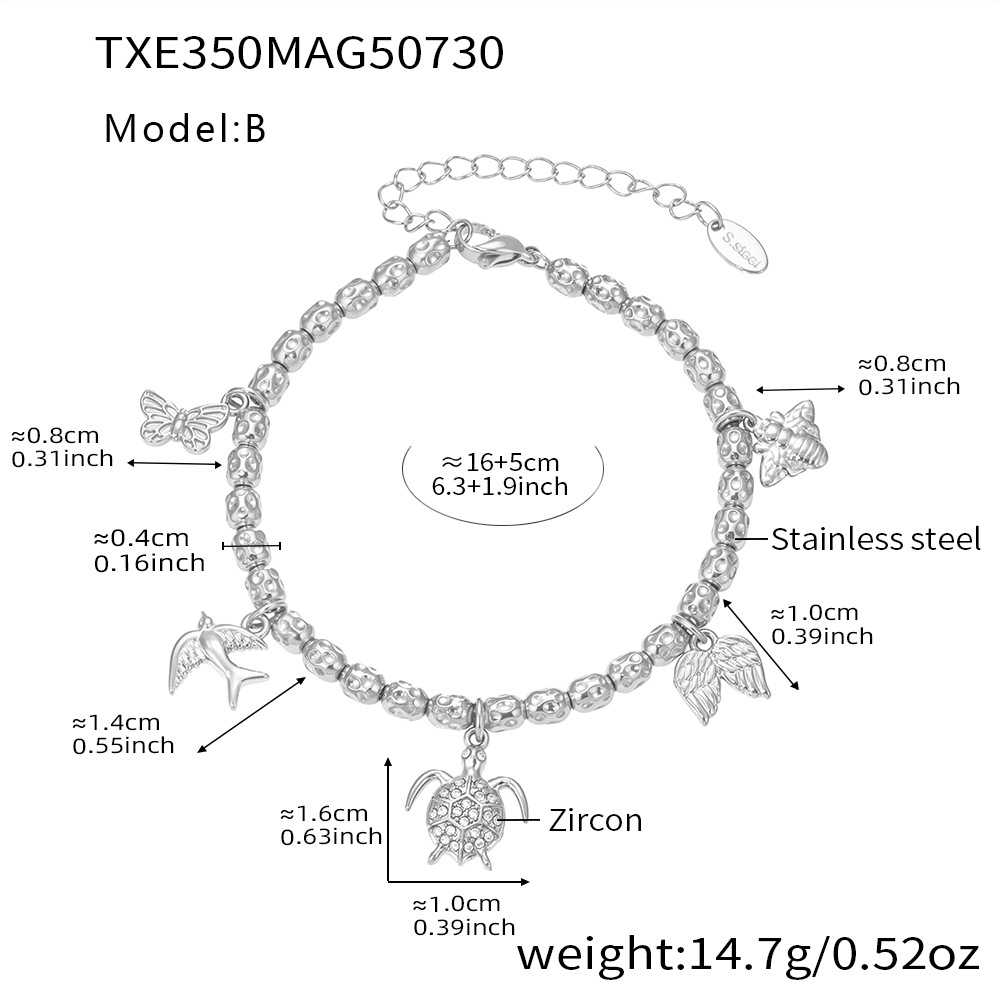 B steel color bracelet