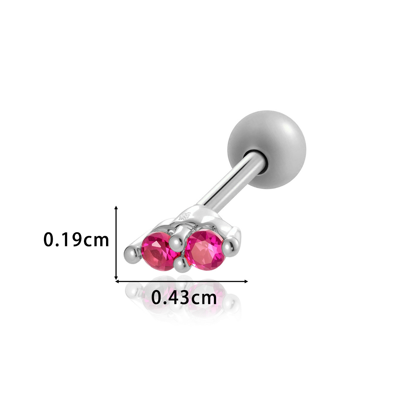 0176-3#Silver rose red