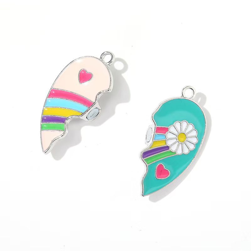 White k background magnetic rainbow flowers