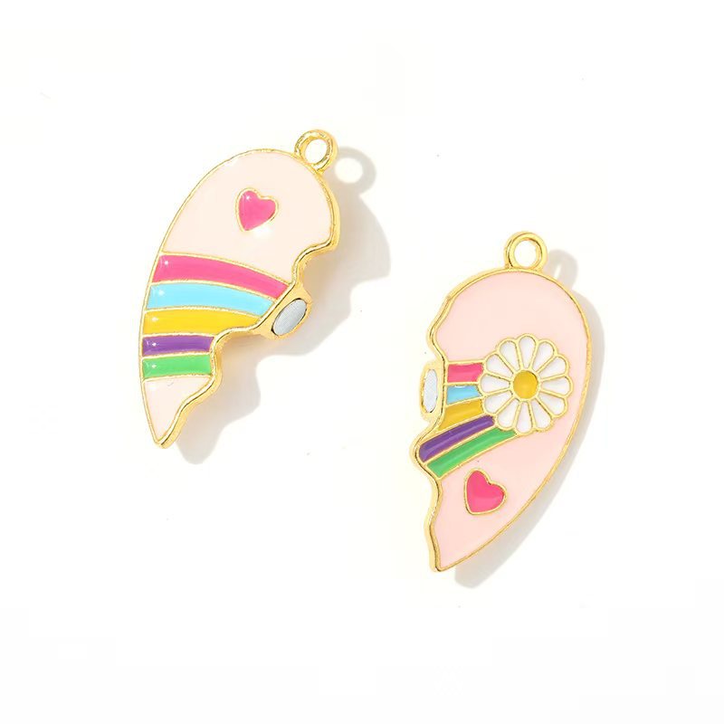 Golden bottom magnetic rainbow flowers