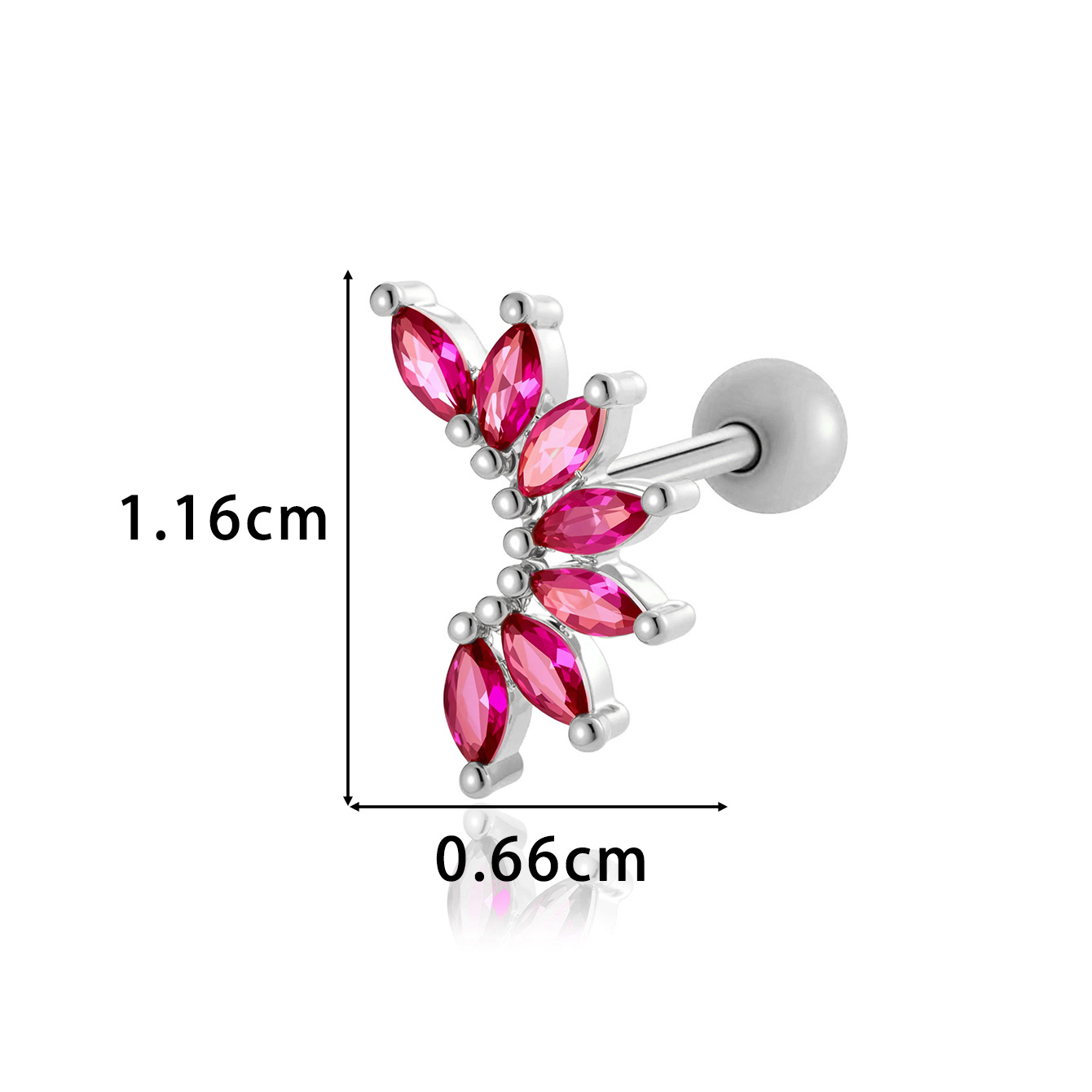 0173-3#Silver rose red