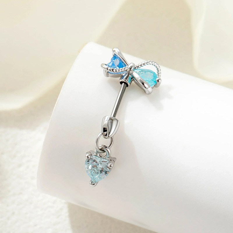 A509-1#Blue bow + blue heart (single)