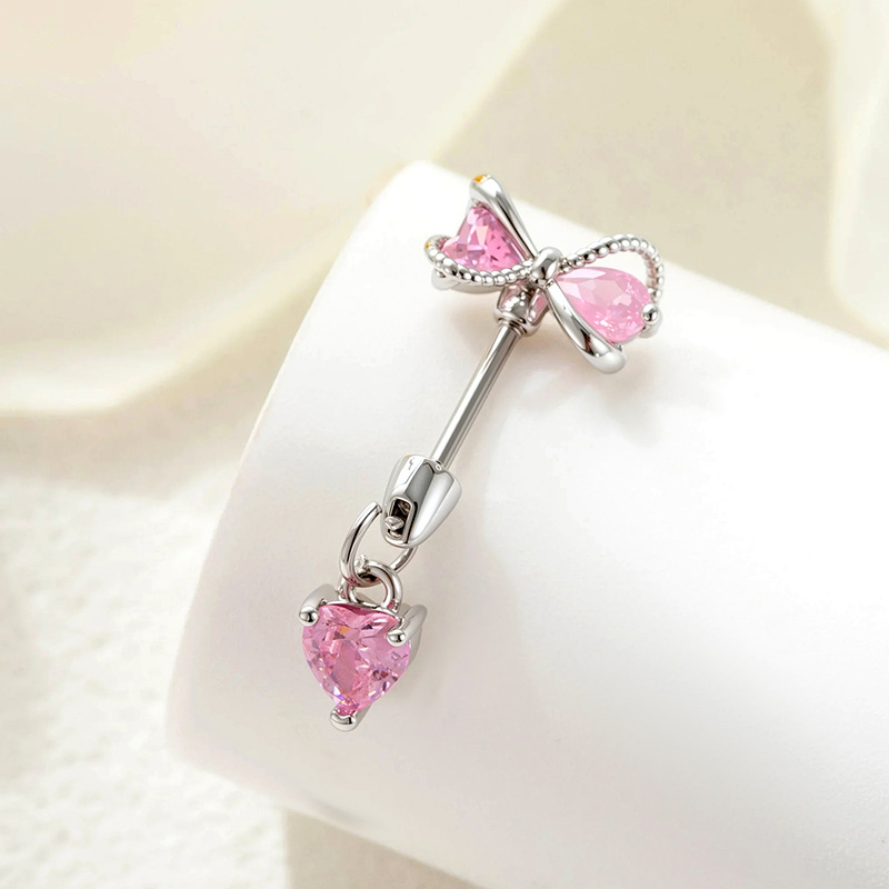 A509-3 # Pink bow + pink heart (single)