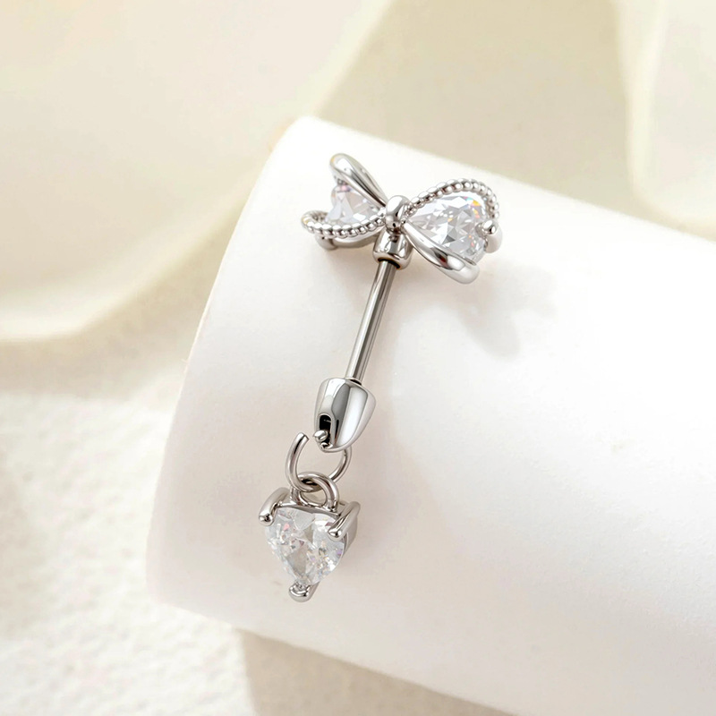 A509-5#White bow + white heart (single)