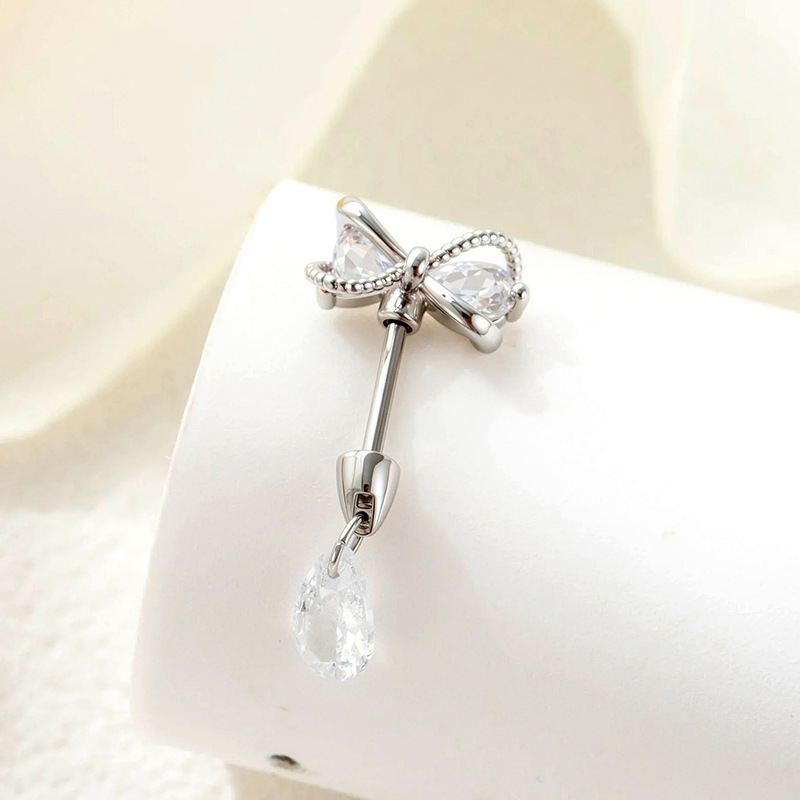 A509-6#White bow + white water drop (single)