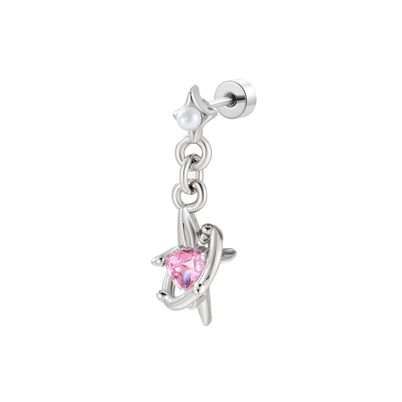 A514-pink starburst earrings (single)