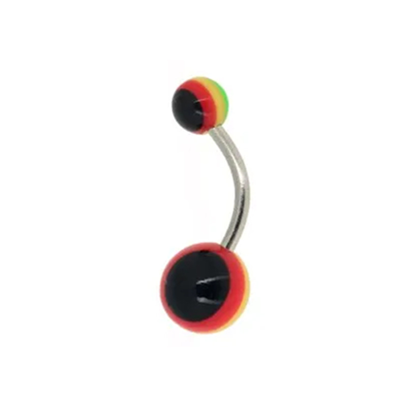 Rainbow colored belly button nails 1.6x10mm