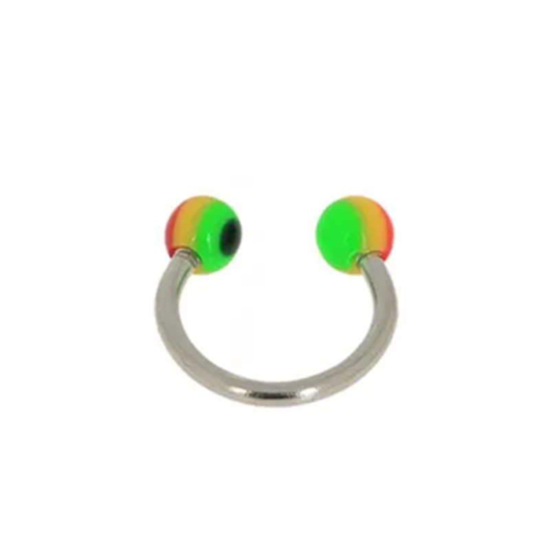 Rainbow color nose ring ball (1.2*10*3mm)
