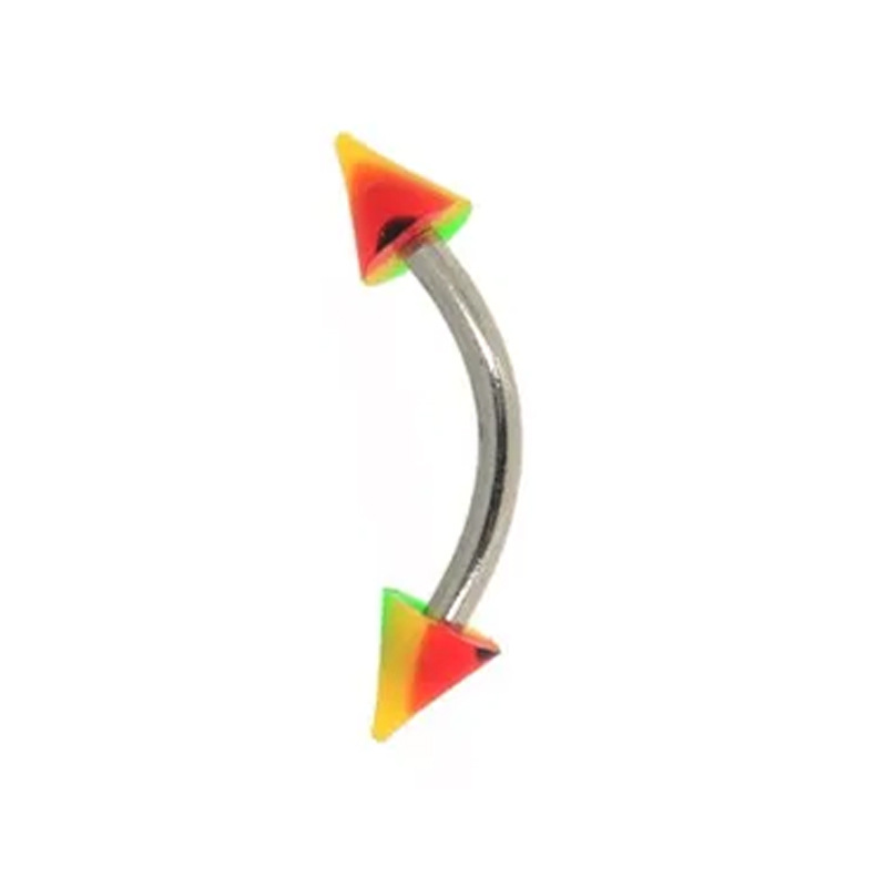 Rainbow colored eyebrow nail tip cone (1.2*8*3mm)