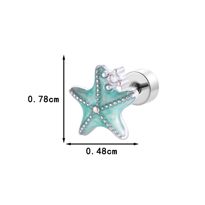 A529-1#Large starfish earrings (single)