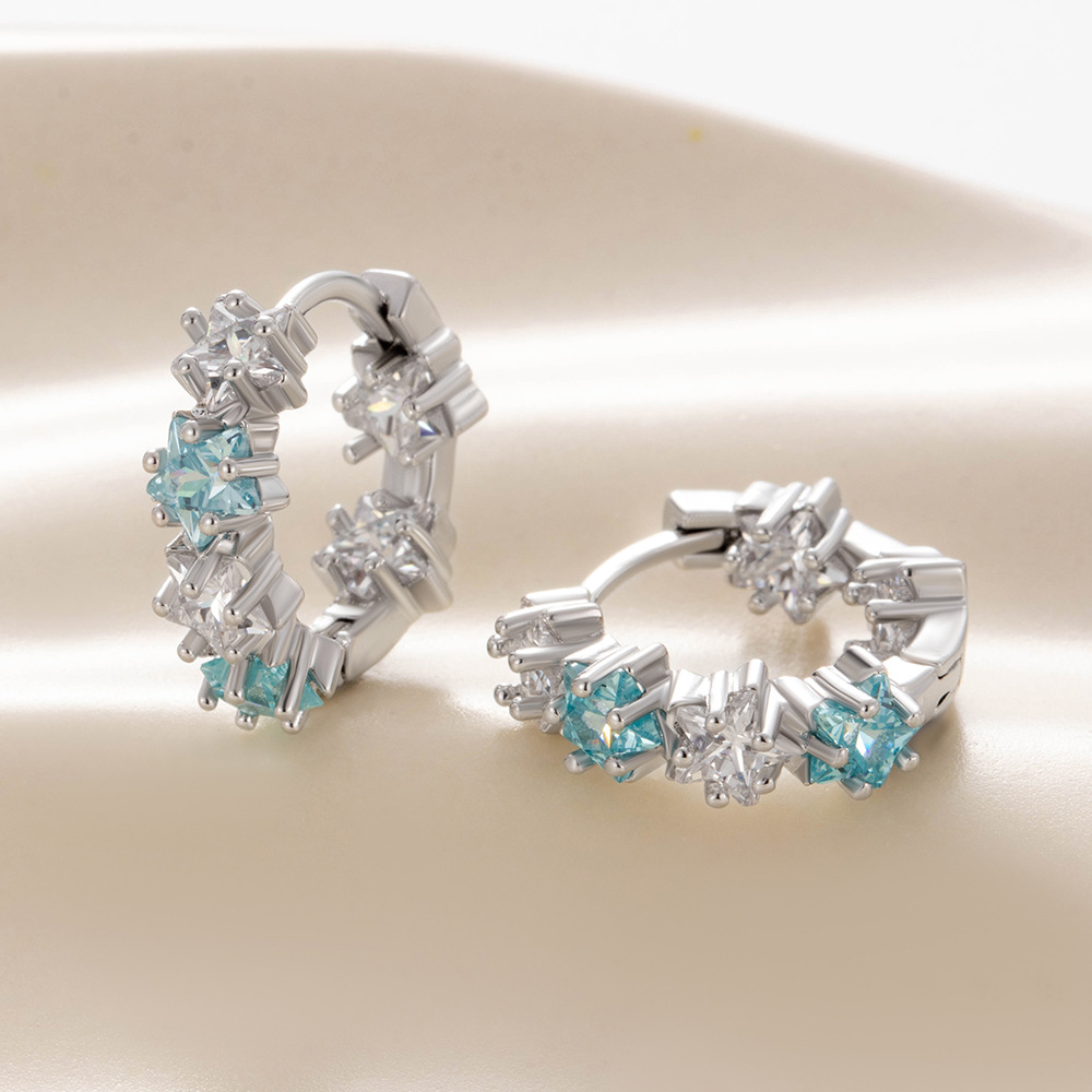 A274-light blue blue ear buckle (single)
