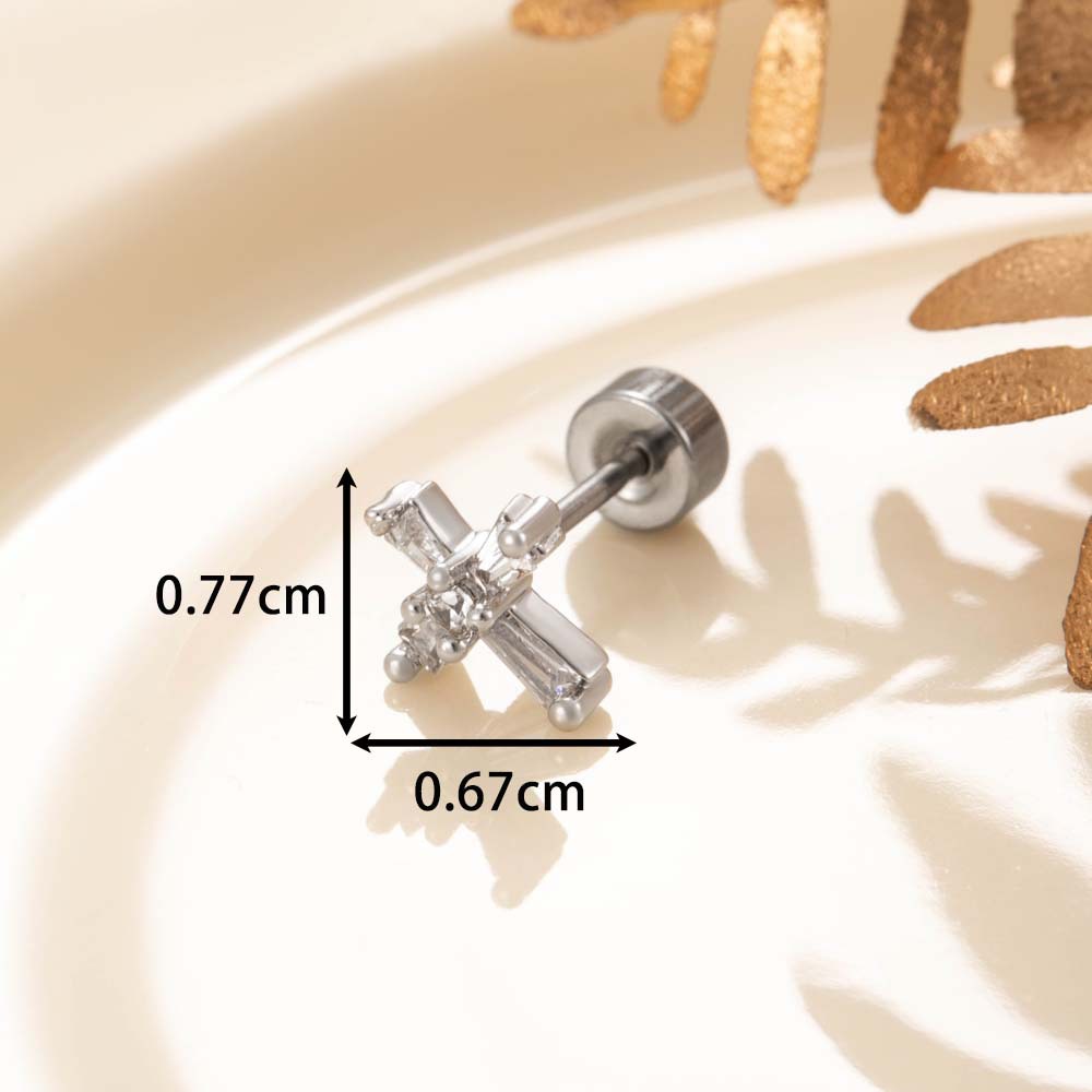 A179-2 # Cross earrings (single)