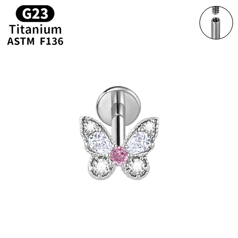 Round pink zircon in the middle