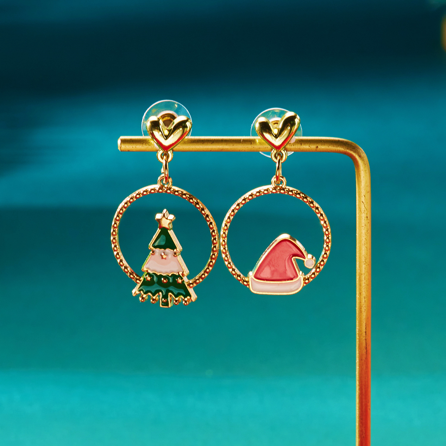 帽子不对称耳环