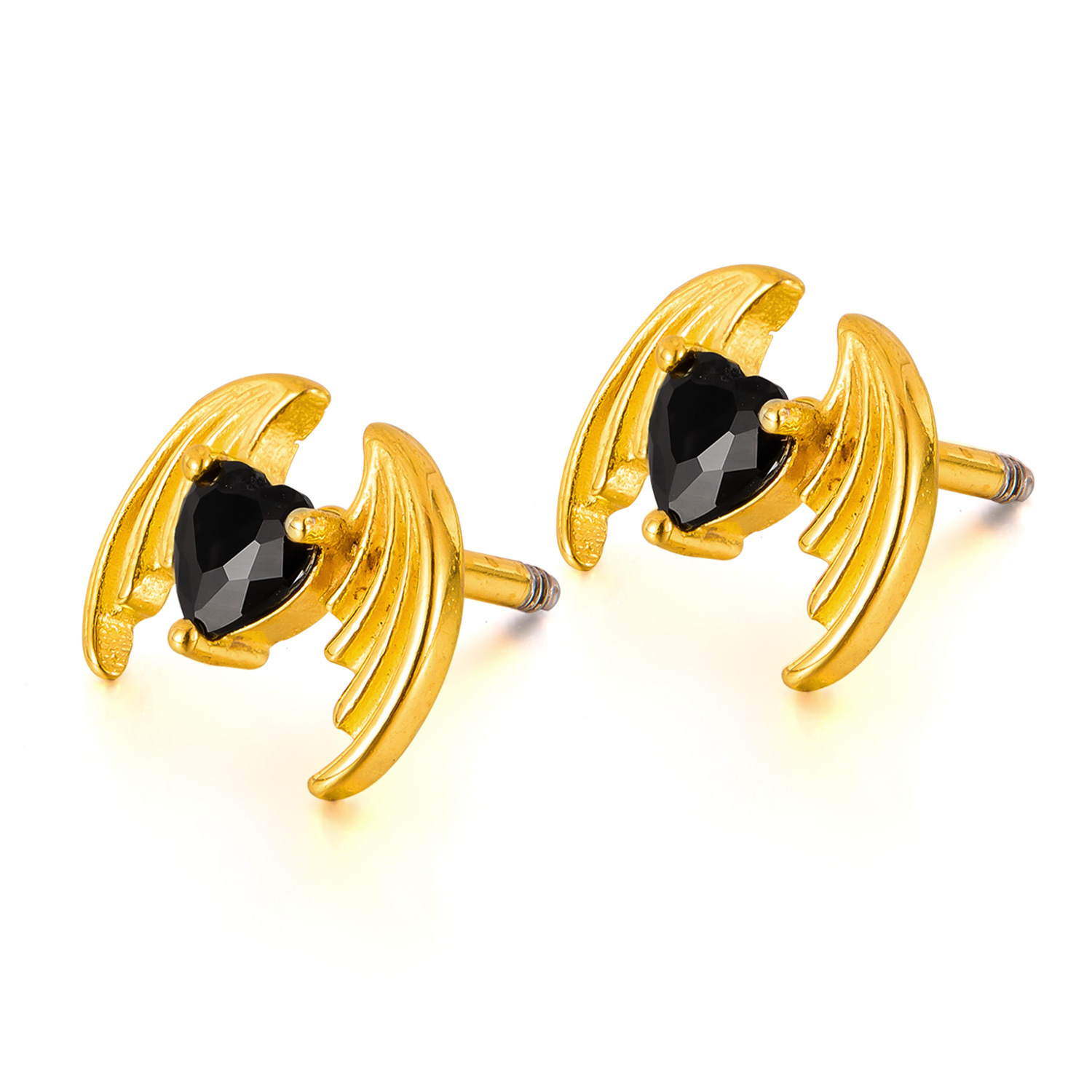 Ge1067j-steel earrings gold