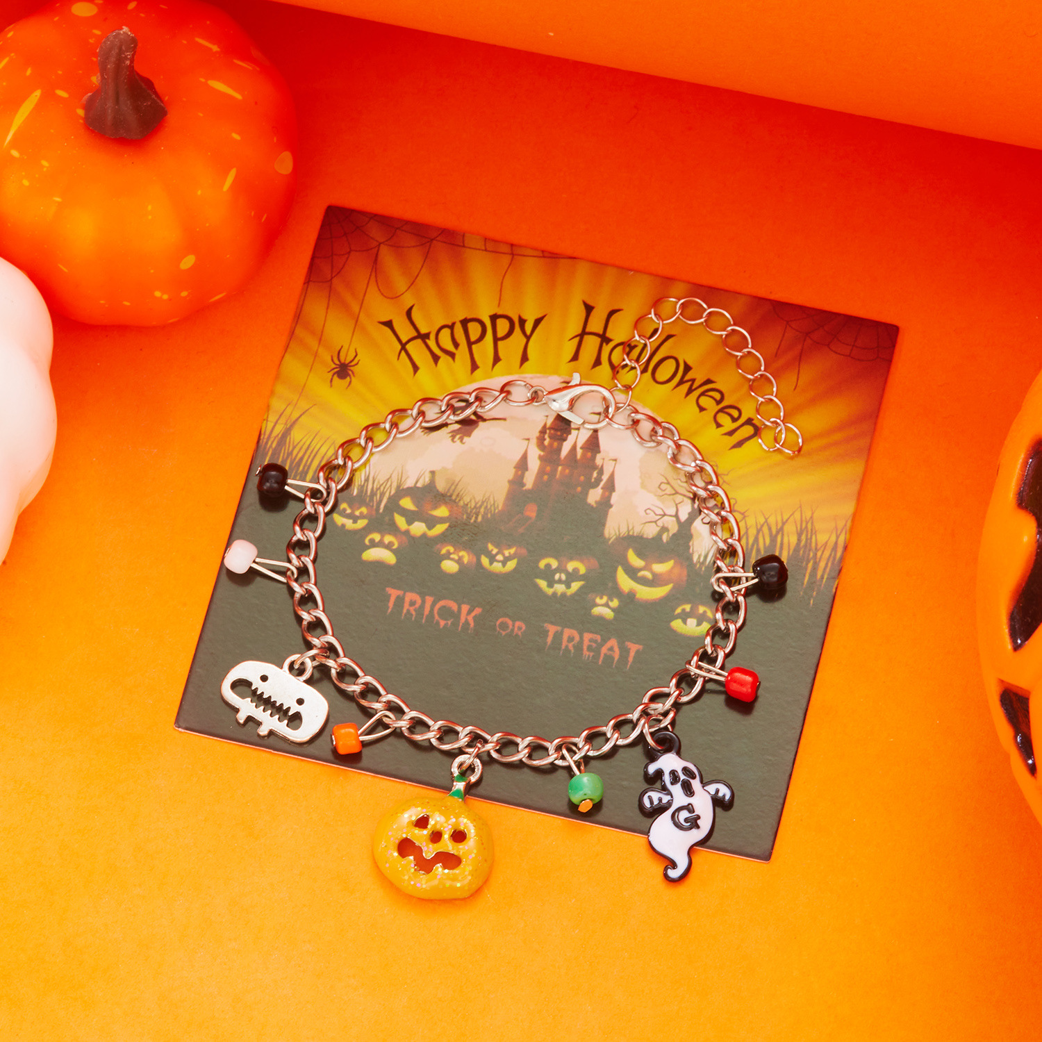 Pumpkin Ghost chain bracelet