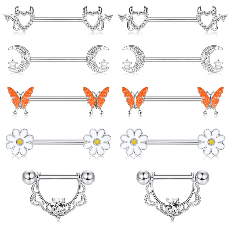 Ten-piece nipple ring set