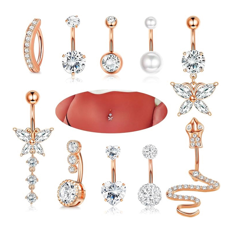 10 pieces rose gold
