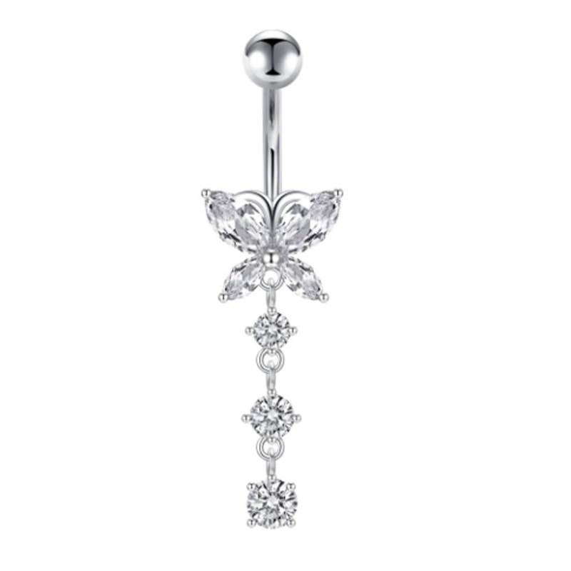 Butterfly three diamonds-silver
