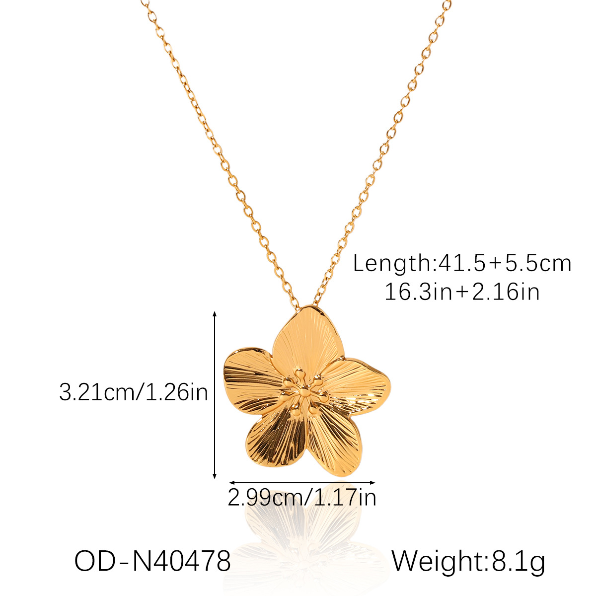 Od-n40478 flower pendant necklace