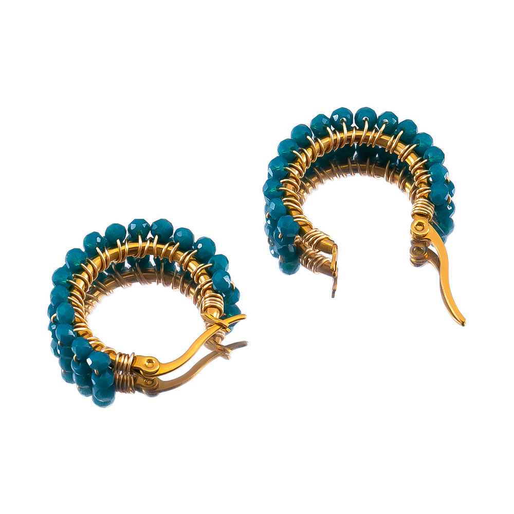 Beaded earrings-lake blue
