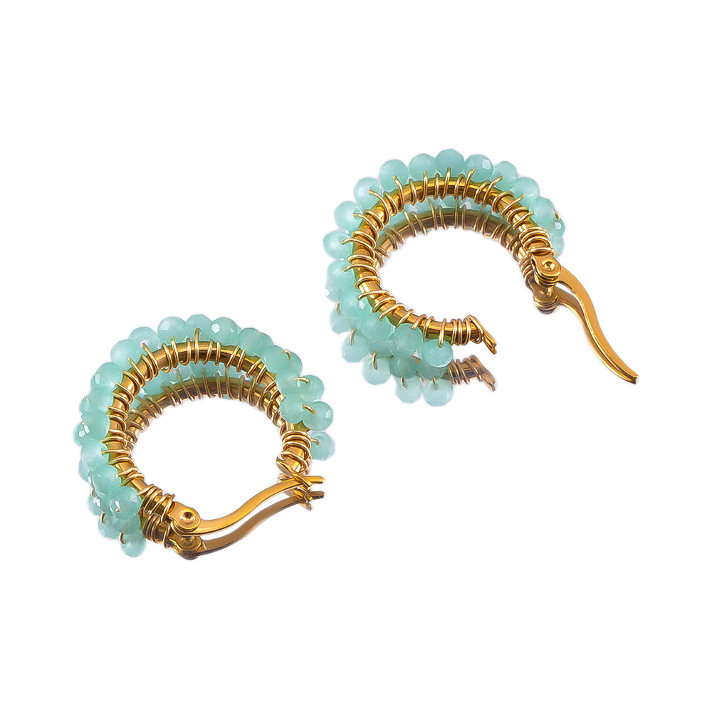 Beaded earrings-light green