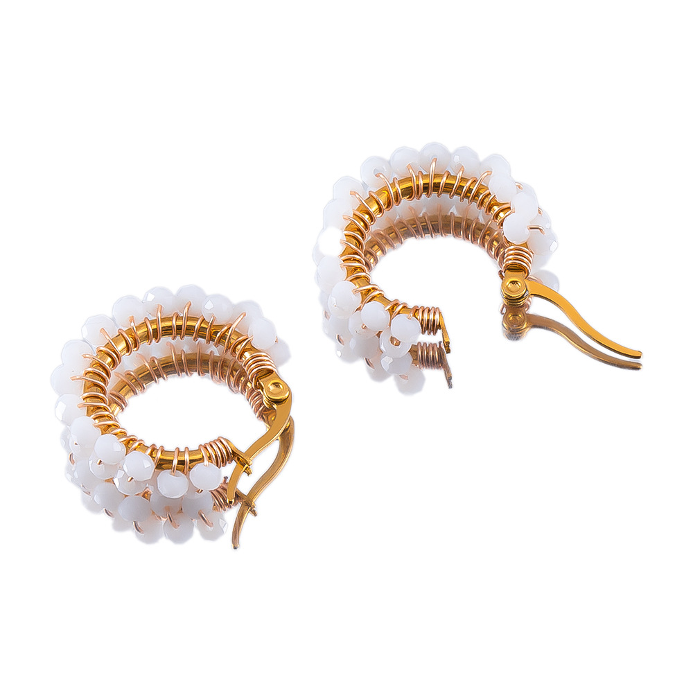 Beaded earrings-white