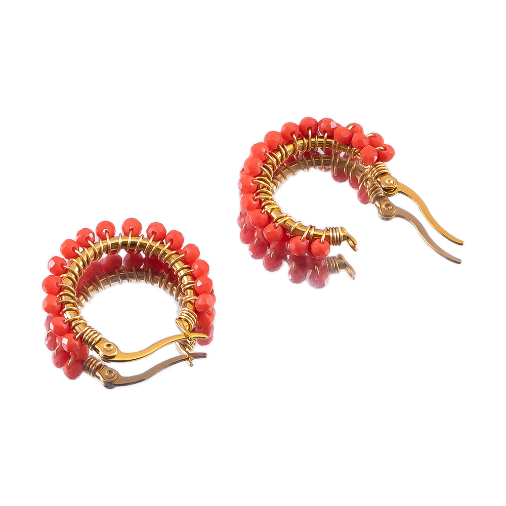 Beaded earrings-orange