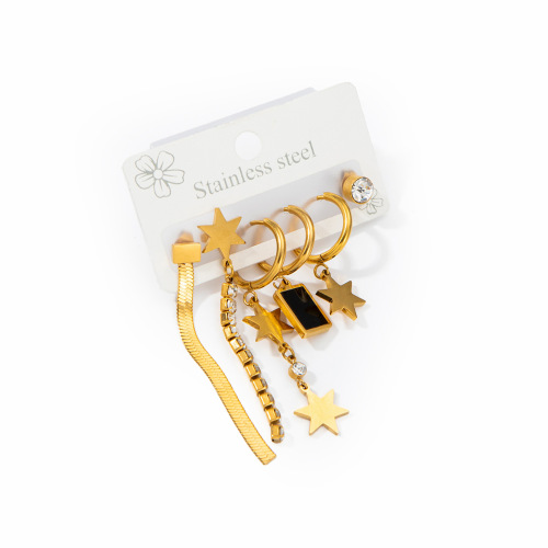 Star diamond chain earrings set 0067