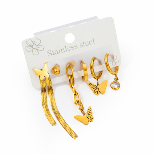 Butterfly tassel earrings set 0069