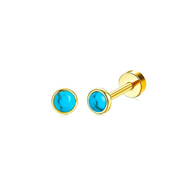 Pair of golden turquoise