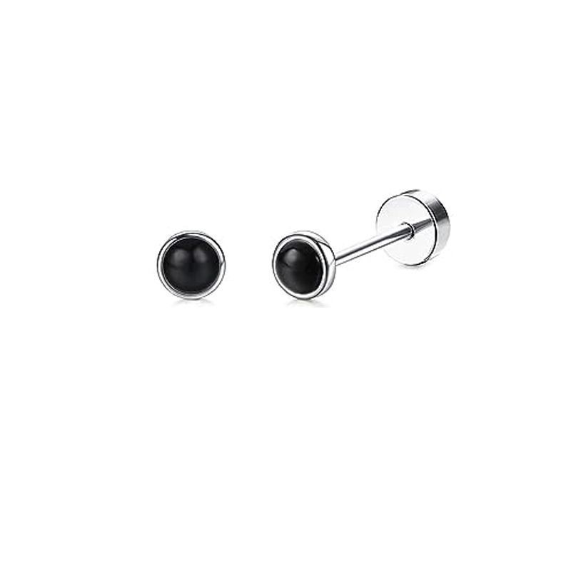 A pair of silver poles and black balls