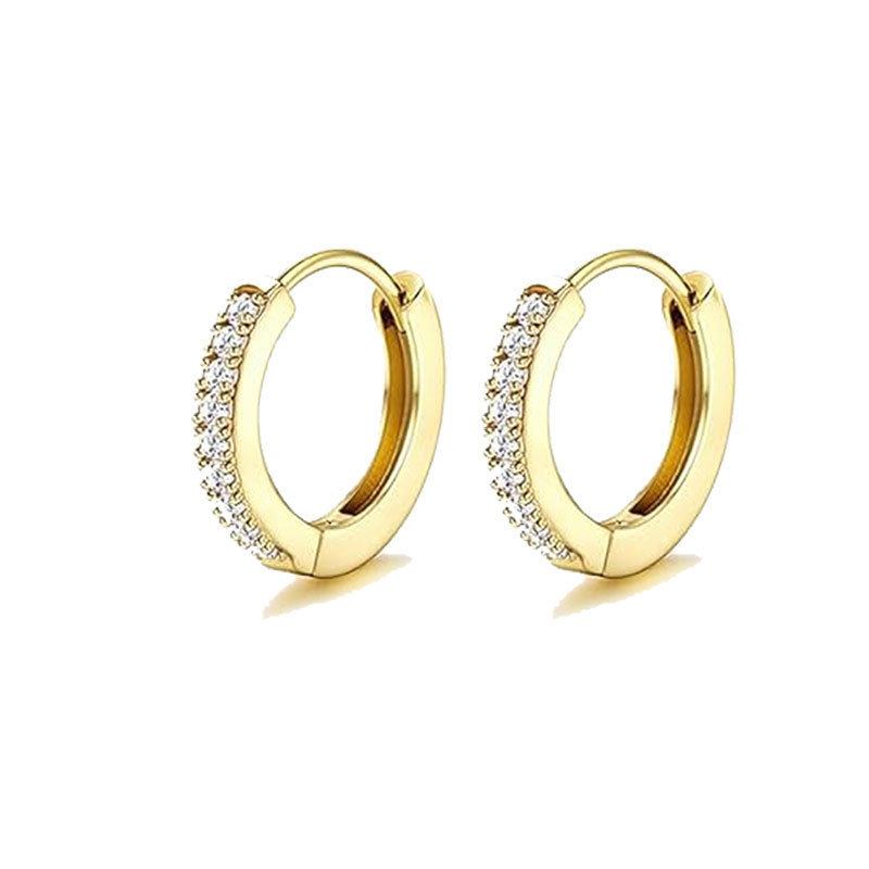 A pair of golden white zirconium