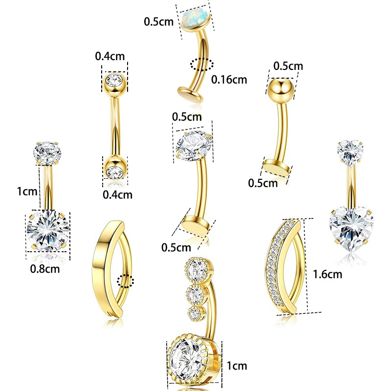 Golden fake opal 9-piece set