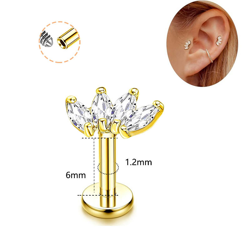 G23 titanium 6mm gold one