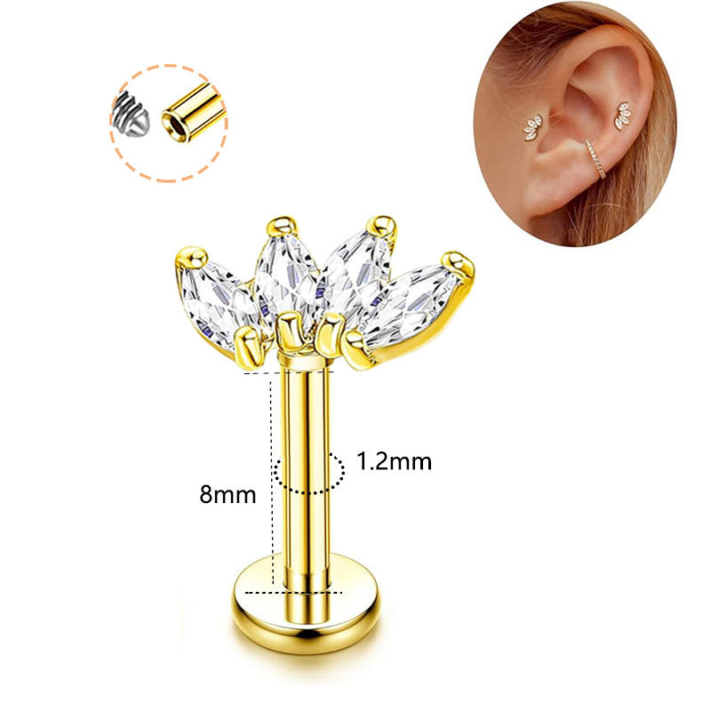 G23 titanium 8mm gold one