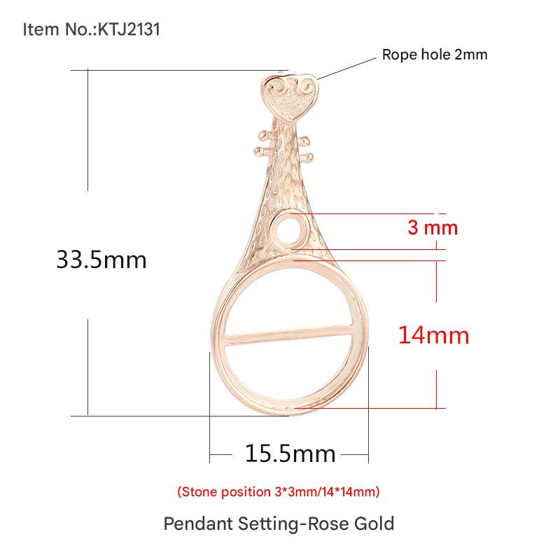 A- rose gold {Stone position: upper 3*3mm/lower 14*14mm}