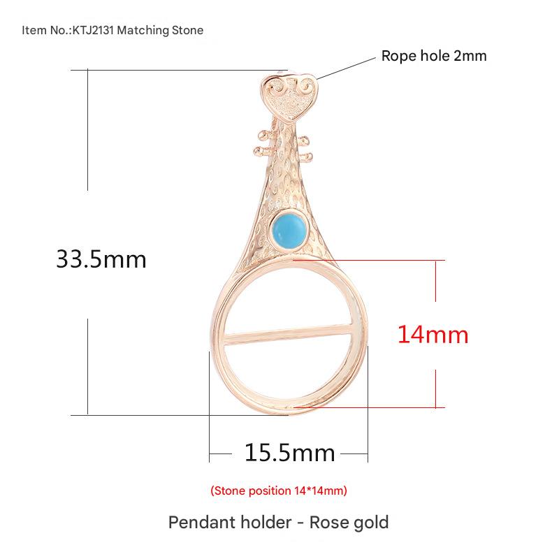 A- with round stone rose gold {Stone position: 14*14mm}