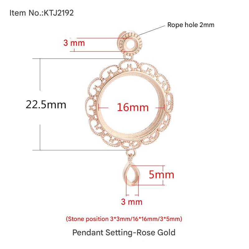 D-Rose gold {three stone position}