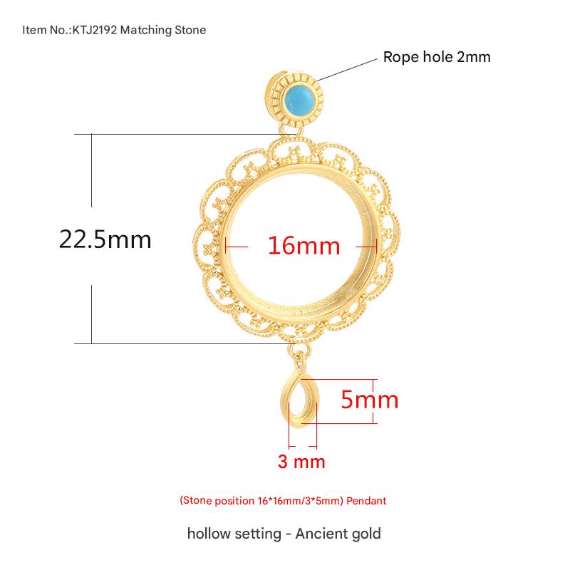 Section D-with round stone ancient gold {two stone position to see the picture}