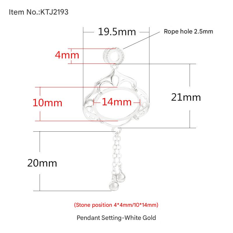 E-white gold {Stone position: Upper 4*4mm/lower 10*14mm}